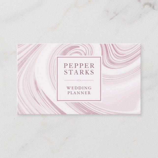 Elegant Abstract Watercolor Marble | Business Card (Front)