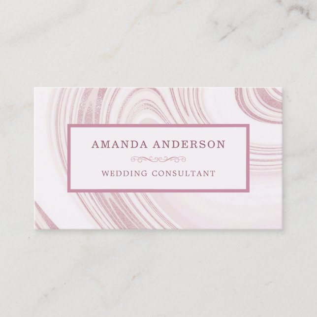 Elegant Abstract Watercolor Marble | Business Card (Front)