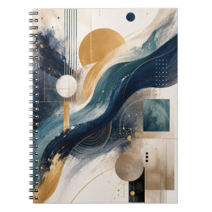 Elegant Abstract Wave Geometric Notebook