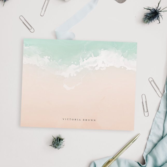 Elegant abstract wave Personalised Stationery Card (Elegant abstract wave Personalized Stationery Note Card)