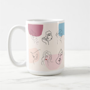 Elegant Abstract Woman Line Art Mug