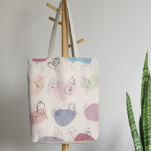 Elegant Abstract Woman Line Art Tote Bag