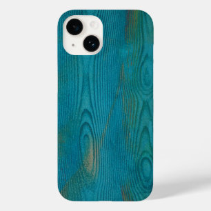 Elegant Abstract Wood grain Texture Teal blue Case-Mate iPhone 14 Case