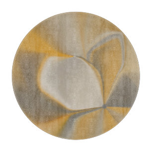Elegant Abstract Yellow White Petal Corner Floral Cutting Board