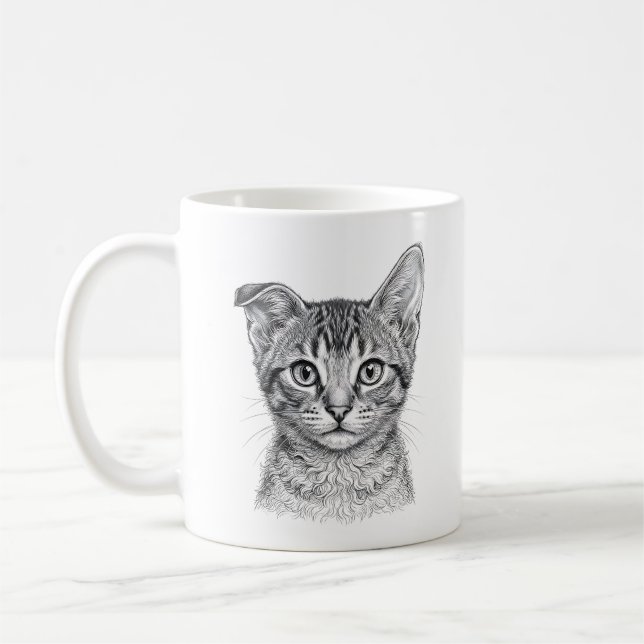 Elegant Abyssinian Kitten Coffee Mug (Left)