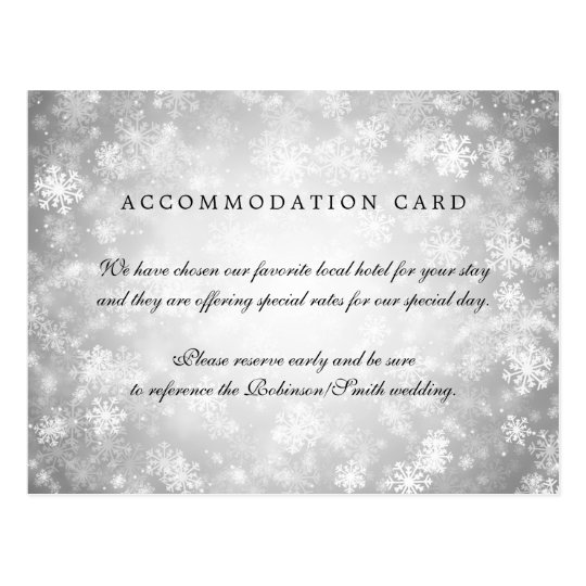 Elegant Accommodation Silver Winter Wonderland Postcard
