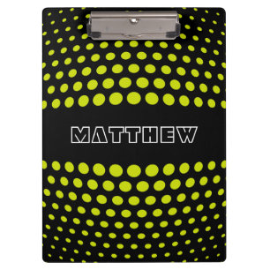 Elegant Acid Green Polka Dots Pattern Clipboard