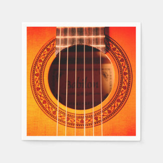 Elegant Acoustic Guitar Music Paper Napkin