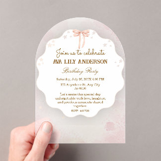 Elegant Acrylic Birthday Invitation 