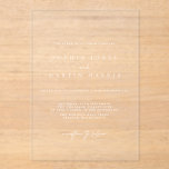 Elegant Acrylic Minimalist Wedding Invitation<br><div class="desc">Designed to coordinate with for the «Modern Classic» Wedding Invitation Collection. To change details,  click «Personalise». View the collection link on this page to see all of the matching items in this beautiful design or see the collection here: https://bit.ly/3H2bCfh</div>