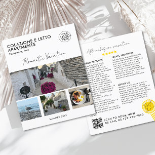 Elegant Add Your Logo Photo Grid QR Code Promo Flyer