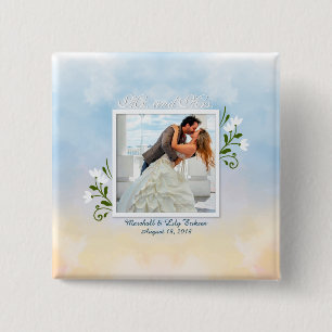 Elegant Add Your Own Photo Wedding Pin Button
