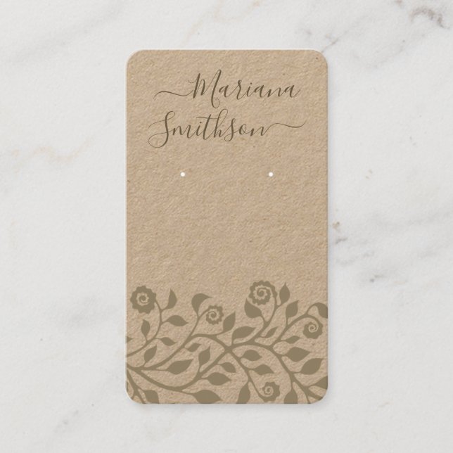     Elegant Add Your QR Code Earrings Display Card (Front)