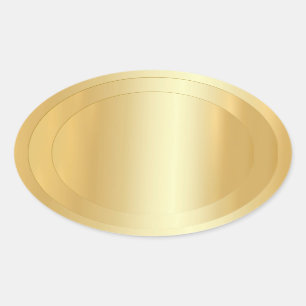 Elegant Add Your Text Blank Template Faux Gold Oval Sticker