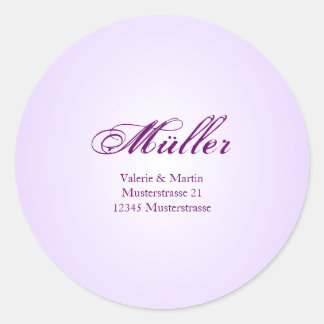 Elegant address sticker in Lila for your wedding