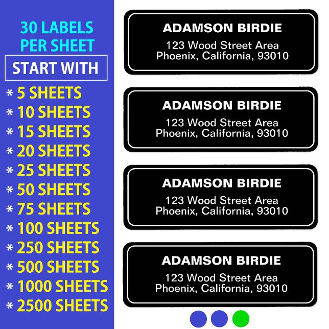 Elegant Address Stickers for Mail (Black Labels) (Elegant address stickers
Black mailing labels)