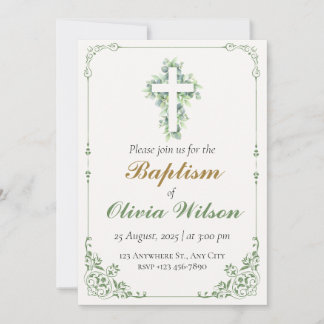 Elegant Adult Baptism Invitation