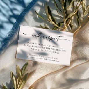 Elegant Adults Only Wedding Enclosure Card