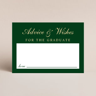 Elegant Advice For Grad Green Gold Graduation Enclosure Card