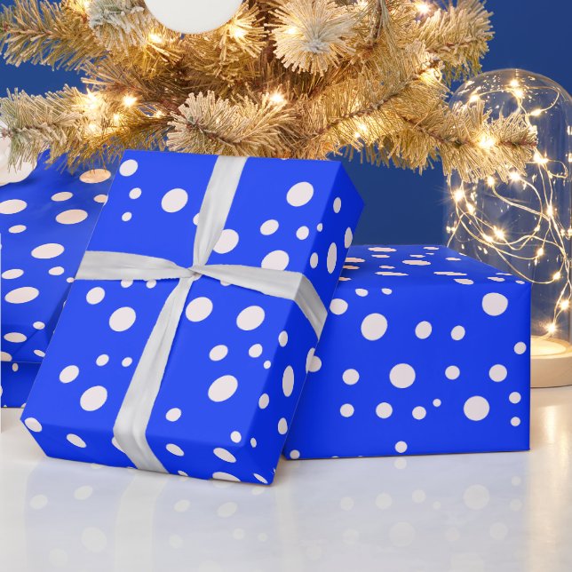 Elegant Aesthetic Blue Gift Wrapping Paper Roll (Holidays)