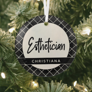 Elegant Aesthetician Beautician Personalised Glass Tree Decoration