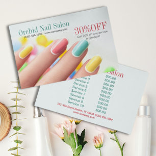 Elegant Aesthetician SPA Nail Salon Price Lists  Flyer