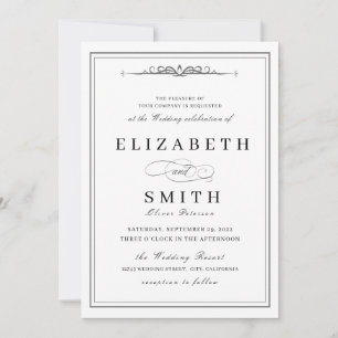 Elegant Affair minimalist Wedding Invitation