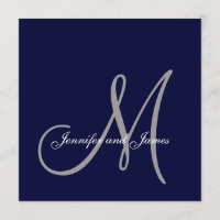 Elegant Affair Navy Blue Grey Monogram Wedding