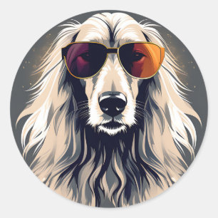 Elegant Afghan Hound Classic Round Sticker