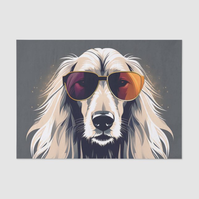 Elegant Afghan Hound Tissue Paper (Front)