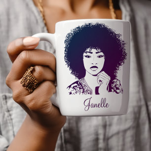 Elegant African American Afro Woman  Coffee Mug