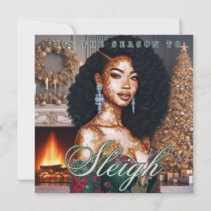 Elegant African American Vitiligo Beauty Christmas