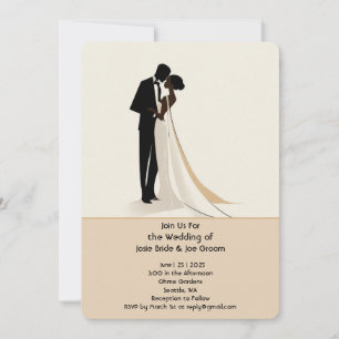 Elegant African American Wedding Invitation