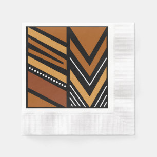 Elegant African Bogolan Design Paper Napkins
