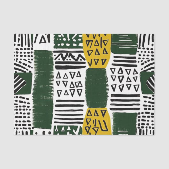 Elegant African Ethnic Pattern with Rich Details Tissue Paper (Front)