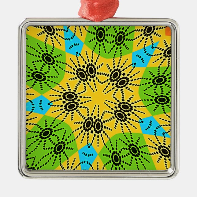 Elegant African-Inspired Spider Traditional Motif  Metal Ornament (Front)