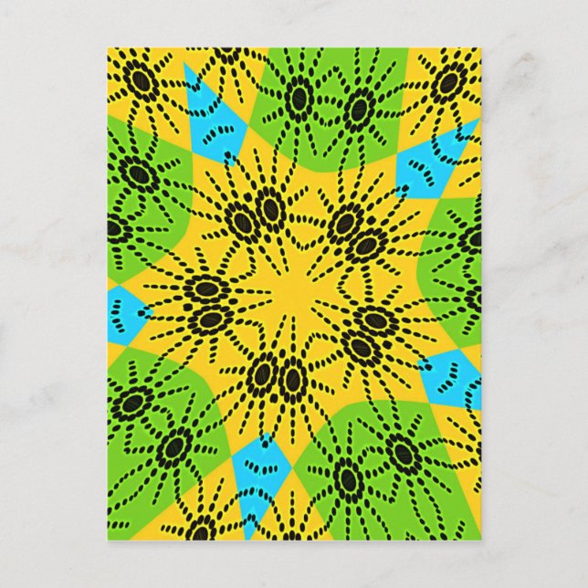 Elegant African-Inspired Spider Traditional Motif  Postcard (Front)