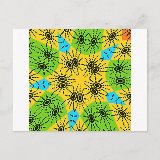 Elegant African-Inspired Spider Traditional Motif  Postcard (Front)