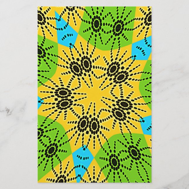 Elegant African-Inspired Spider Traditional Motif  Stationery (Front)