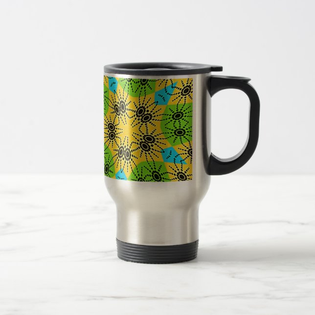 Elegant African-Inspired Spider Traditional Motif  Travel Mug (Right)