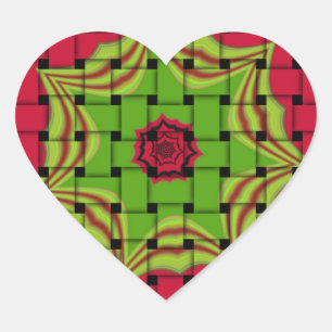 Elegant African Lovely Woven vector print pattern  Heart Sticker