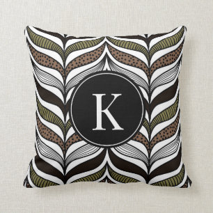 Elegant African Pattern with Custom Monogram Cushion