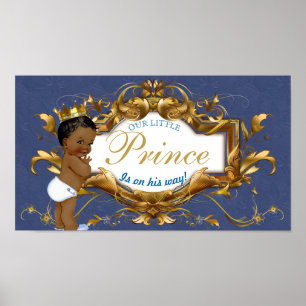 Elegant African Prince Royal Blue and Gold Poster