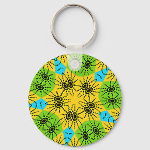 Elegant African Spider Motif vector art print! Key Ring