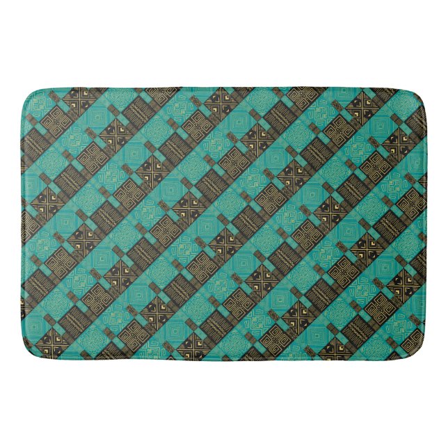 Elegant African Tribal Geometric Pattern   Bath Mat (Front)