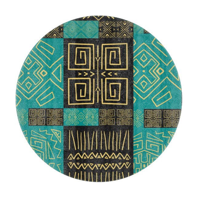 Elegant African Tribal Geometric Pattern  Cutting Board (Front)