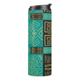 Elegant African Tribal Geometric Pattern  Thermal Tumbler