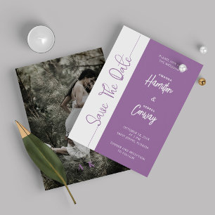 Elegant African Violet Save The Date Wedding Invitation