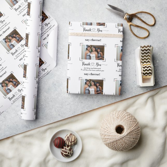 Elegant African Wedding Thanksgiving To Bridesmaid Wrapping Paper (Crafts)