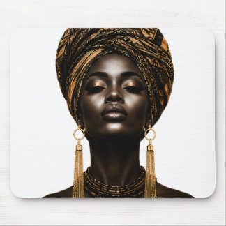 Elegant African Woman Art Mouse Pad